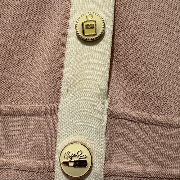 Maje Revisit Contrast Trim Woven Mini Dress Vacation 60s Retro Designer Trendy - Picture 15 of 16